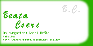 beata cseri business card